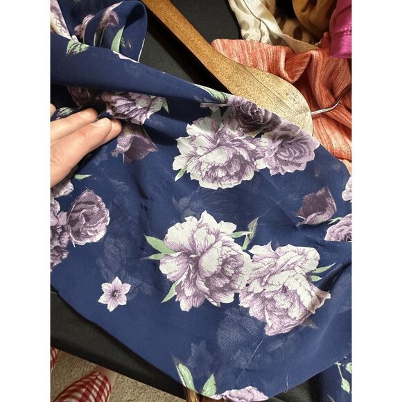 ModCloth Floral Long Sleeve Sheer Button Up Shirt Womens 3X Blouse Work Top Flaw - Picture 7 of 10